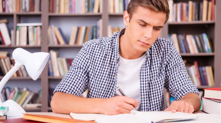 Students studying English